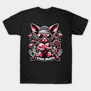 Valentine's Day Devon Rex Cat T-Shirt